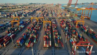 航拍港口码头货运集装箱
